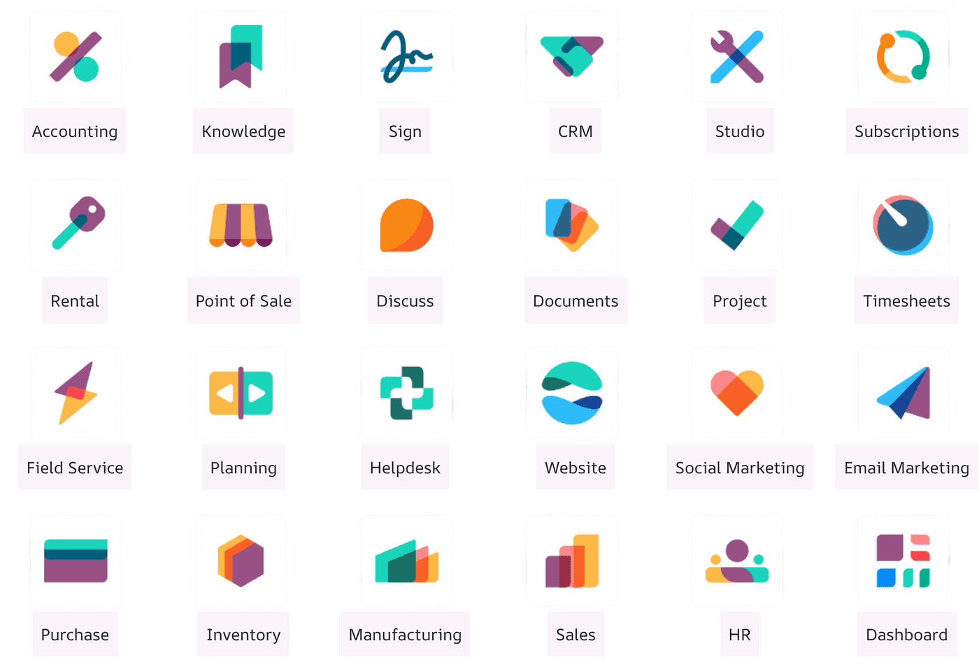 Integrated Odoo apps
