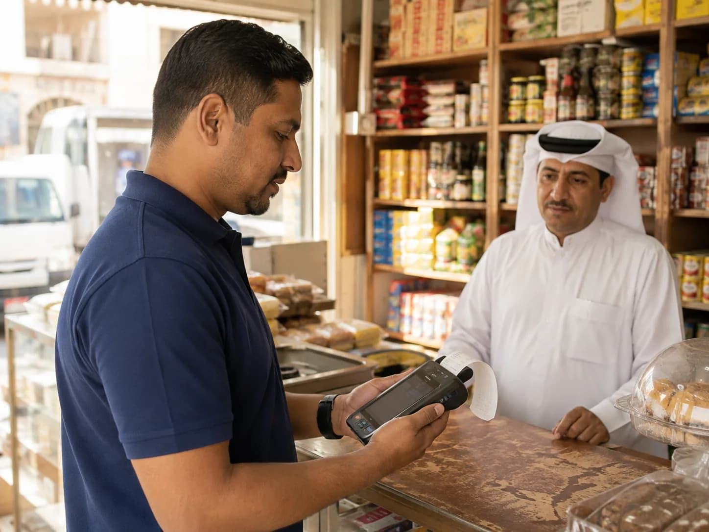 Sell and invoice at the customer's counter