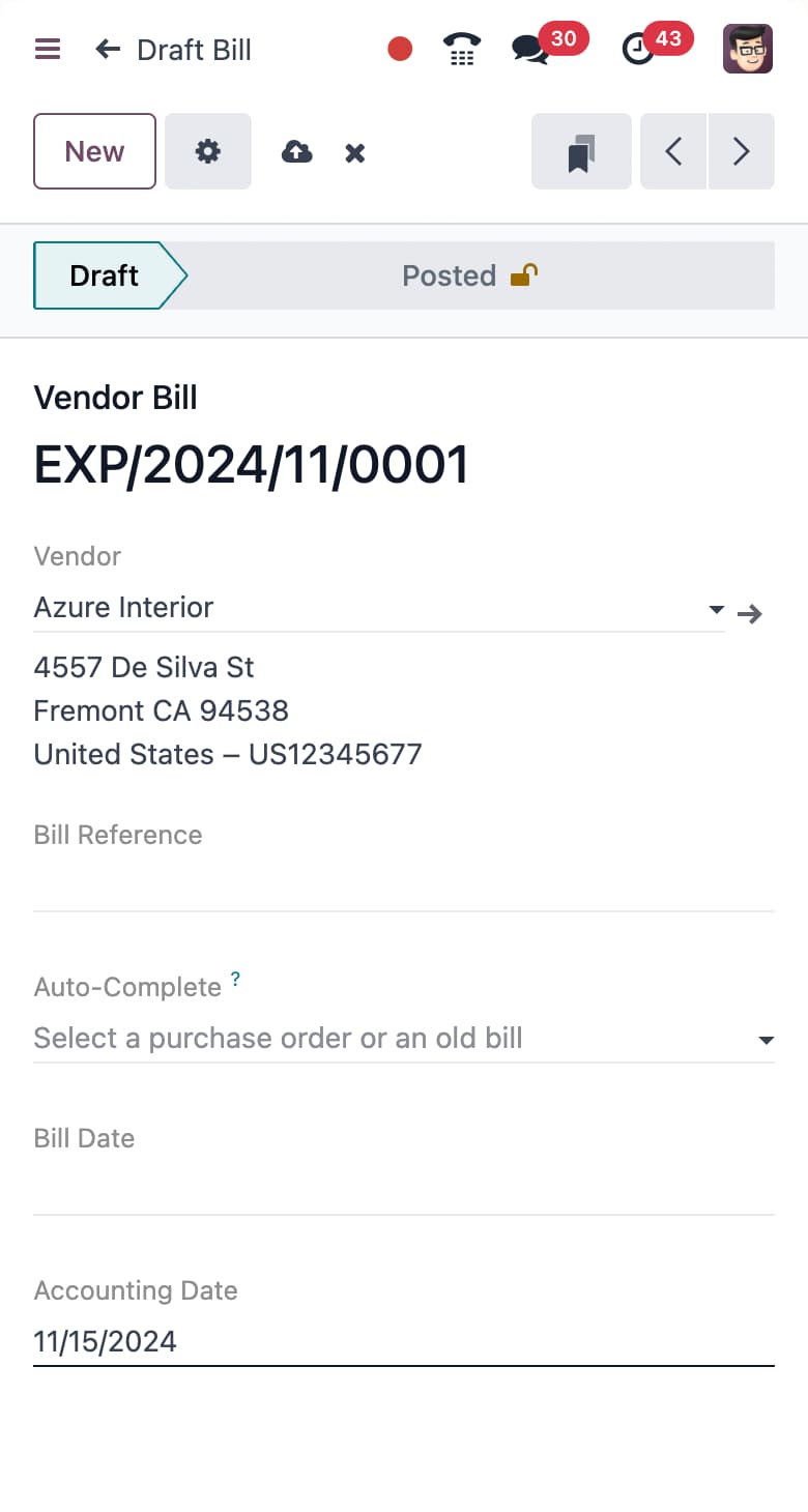 Odoo Accounting mobile app